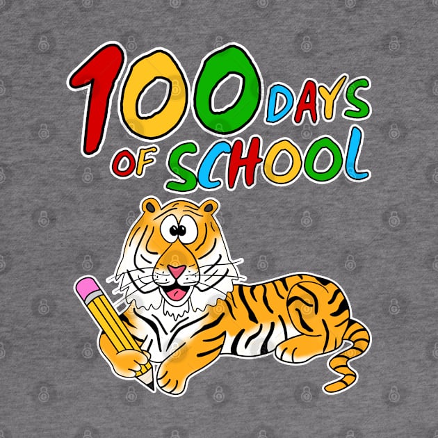 100 Days Of School Tiger Kindergarten Teacher 2022 by doodlerob